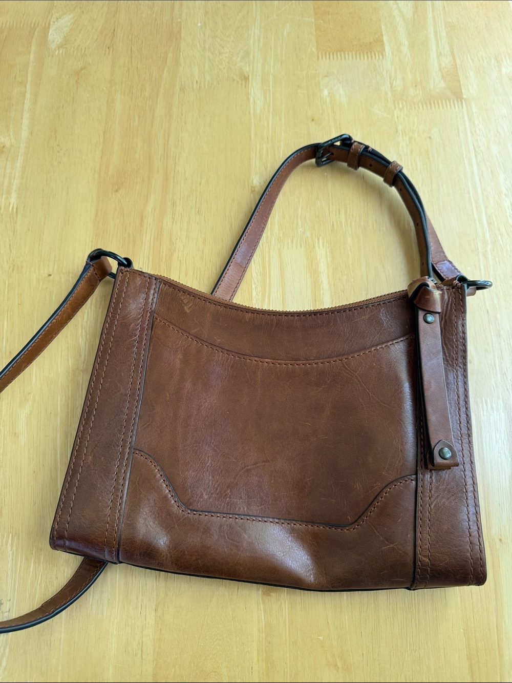 Melissa Zip Crossbody - Cognac
